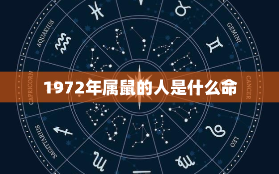 1972年属鼠的人是什么命，72年属鼠是什么命