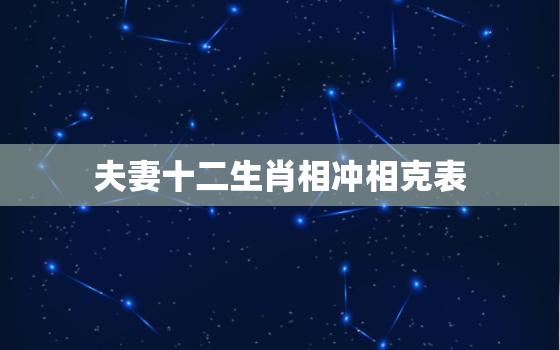 夫妻十二生肖相冲相克表，相克的属相有哪些