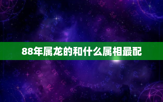 88年属龙的和什么属相最配，男阳历87年5月28日出生（上午