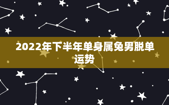 2022年下半年单身属兔男脱单运势