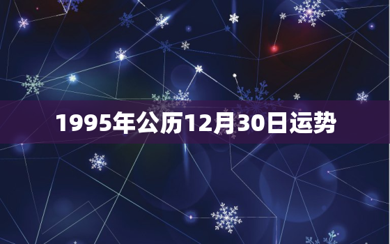 1995年公历12月30日运势