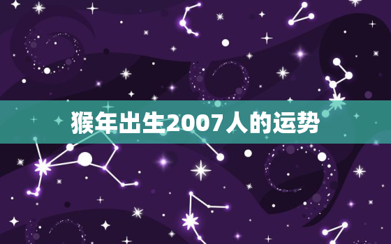 猴年出生2007人的运势