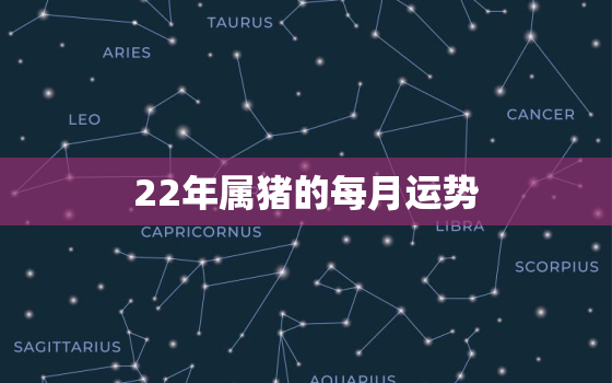 22年属猪的每月运势