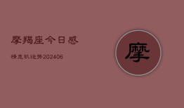 摩羯座今日感情危机运势(20240615)