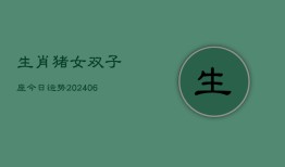 生肖猪女双子座今日运势(20240613)