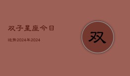 双子星座今日运势2024年，2024双子座今日运程