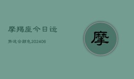 摩羯座今日运势适合颜色(20240615)