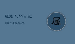 属兔人今日运势双子座(20240608)